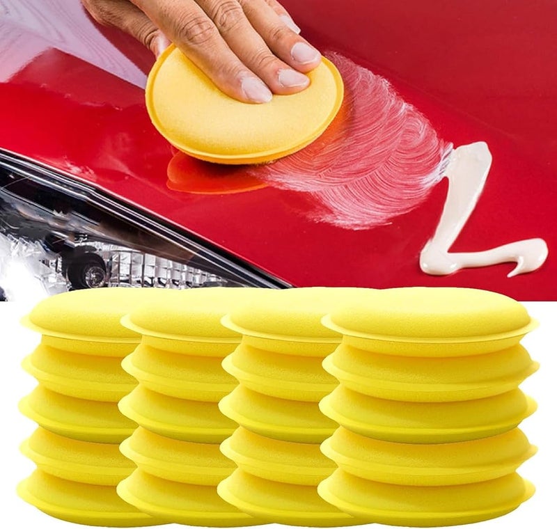 SKY-TOUCH 24-Pack Car Wax Applicator Sponges, High-Density Circular Foam Pads for Polishing & Buffing, Soft Microfiber Cleaning Sponge for Car Detailing, Auto Waxing - Image 4