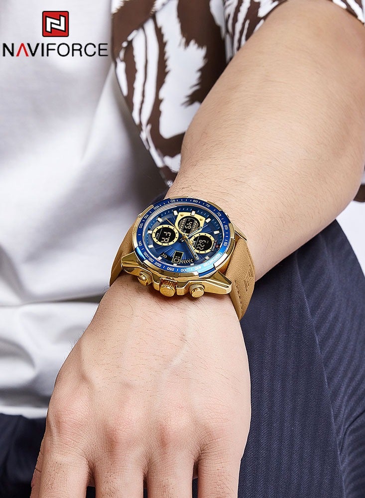 نافيفورس Naviforce رجالي أزياء ووتش العسكرية الفاخرة حركة الأصلي توقيت ووتش للماء كوارتز ساعة رقمية - Image 2