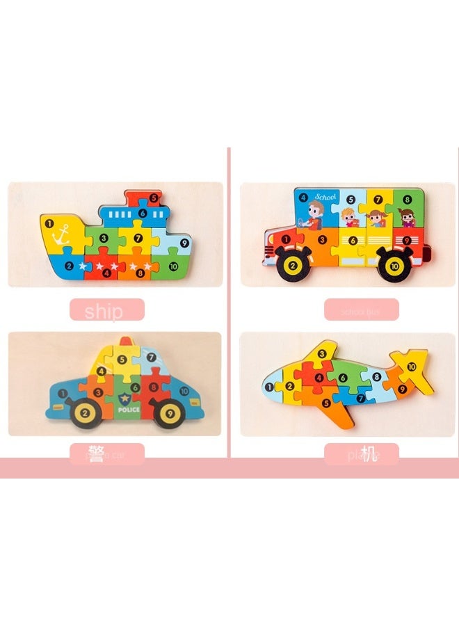 Fun Wooden Early Education 3D Puzzle Blocks for Toddlers - Animal, Car, and More Shapes - Image 2