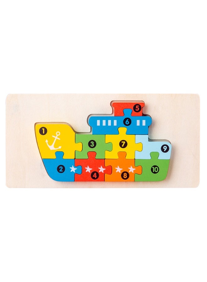 Fun Wooden Early Education 3D Puzzle Blocks for Toddlers - Animal, Car, and More Shapes - Image 1