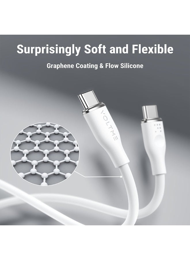 فولتمي سلك شاحن فولتمي سلسلة موس من USB-C إلى USB-C بطول 1.8 م وبقوة 100 واط - أبيض - Image 4