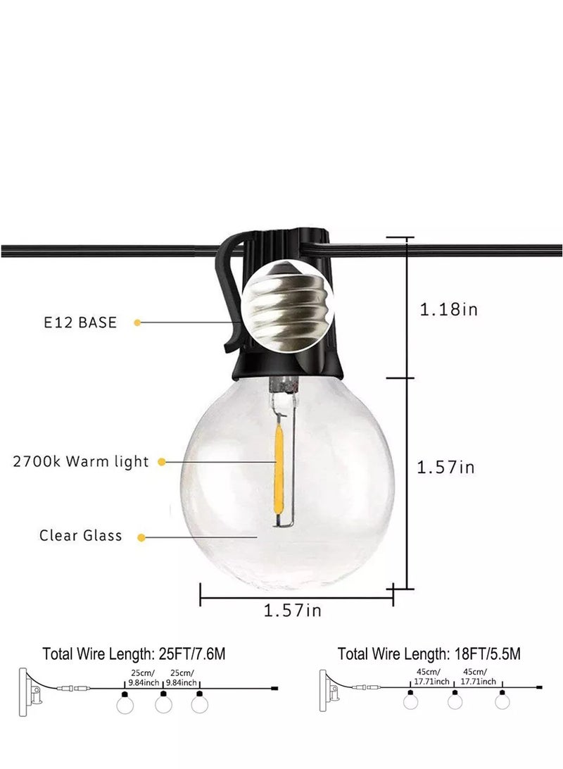 Next Life 25 FT Solar Outdoor String Light with 25 Weatherproof Hanging Sockets and lamps, Heavy Duty Decorative Cafe Patio Lights for Garden - Image 4