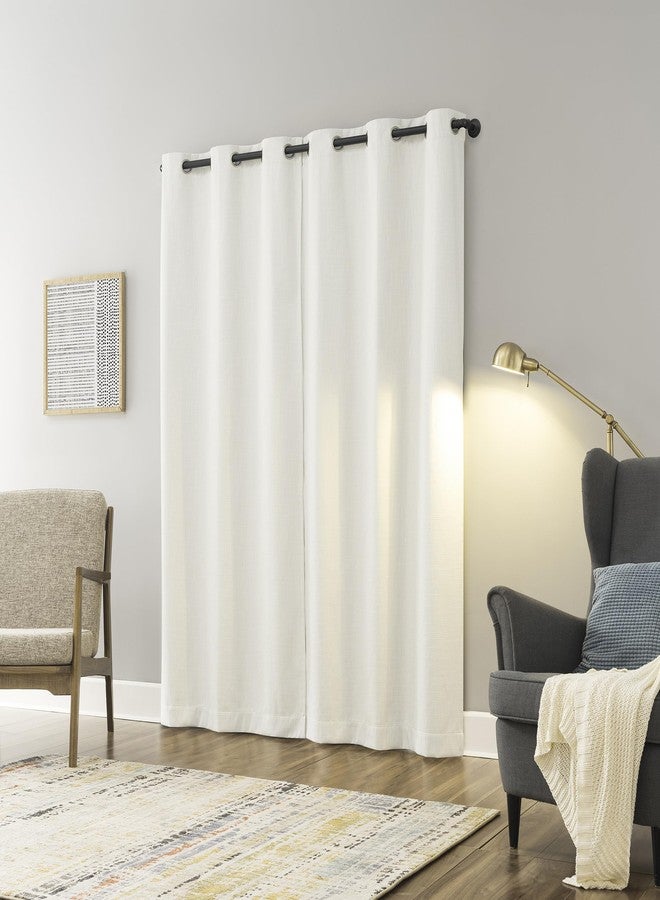 Sun Zero Aldwin Slub Texture Magnetic Closure 100% Blackout Grommet Curtain Panel, 40" x 63", Pearl - Image 2