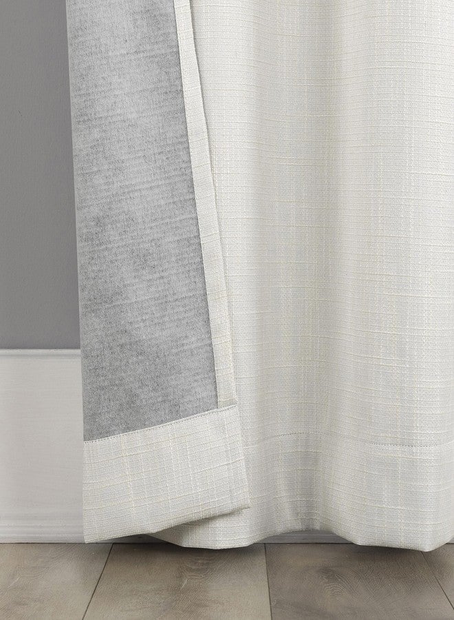 Sun Zero Aldwin Slub Texture Magnetic Closure 100% Blackout Grommet Curtain Panel, 40" x 63", Pearl - Image 5