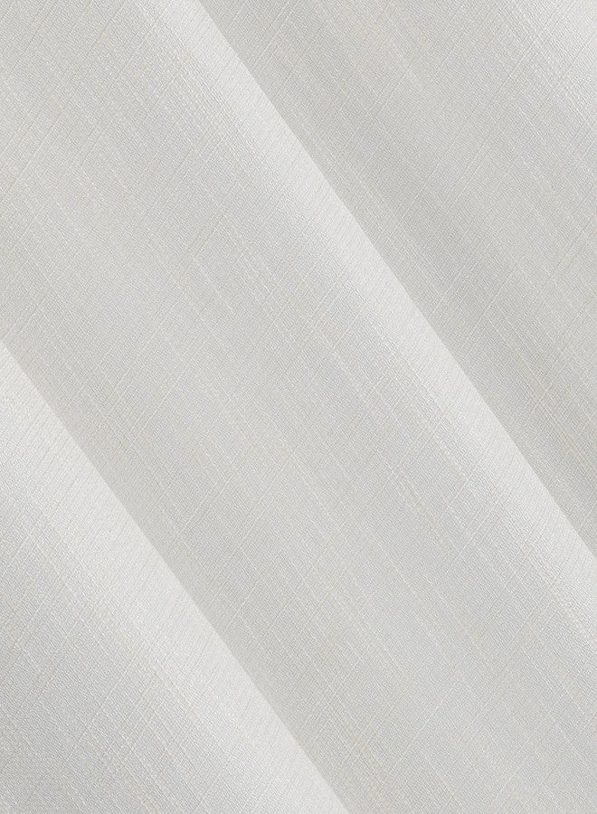 Sun Zero Aldwin Slub Texture Magnetic Closure 100% Blackout Grommet Curtain Panel, 40" x 63", Pearl - Image 4