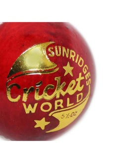 SS Cricket Ball | Water Proofed Leather Ball | Red | Suitable for Practice Game | Tournament Game | Top Quality Cork  - Image 2