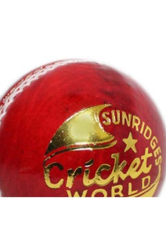SS Cricket Ball | Water Proofed Leather Ball | Red | Suitable for Practice Game | Tournament Game | Top Quality Cork  - Image 3