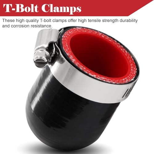 Ingoulut 1 1432mm Silicone Coolant Cap Vacuum Hose Plug with ClampHigh Temperature Resistance 4Ply Reinforced for IntercoolerIntakeTurbo Bypass ValveHeater CoreFix the Leak - Image 3