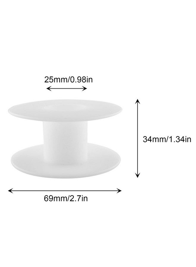JCBIZ 12pcs 69mm Plastic Spool White Bobbin Empty Spools for Ribbon Beading String Wire Bobbin Cord Ropes - Image 3