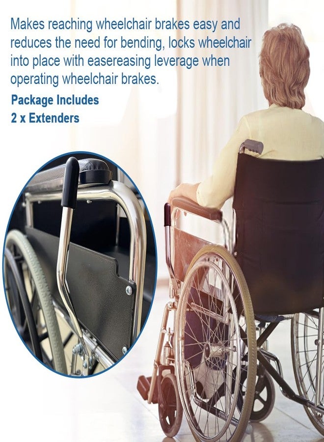 MESINURS Wheelchair Brake Handle Extenders for 5/8" Tips - Upgrade Flat Wheel Lock Grips Replacement, Pack of 2 - Image 5