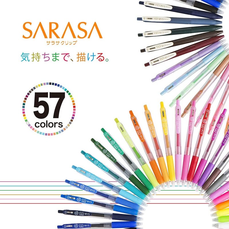 Zebra Technologies ZEBRA Sarasa Clip 0.5mm Gel Ink Pen Set - 5 Vibrant Colors - Image 5