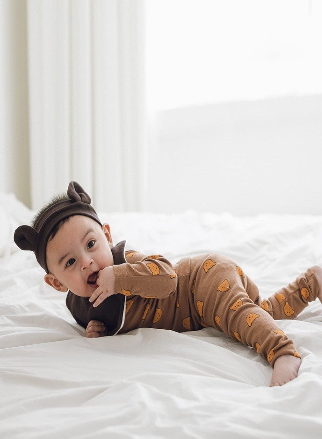 AVAUMA Baby Boys Girls Pajama Set 6M-8T Kids Cute Toddler Snug fit Pjs Cotton Sleepwear (GomGom_Brown S) - Image 2