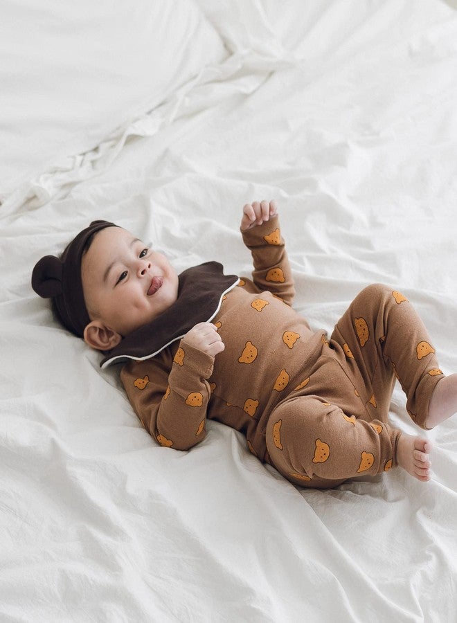 AVAUMA Baby Boys Girls Pajama Set 6M-8T Kids Cute Toddler Snug fit Pjs Cotton Sleepwear (GomGom_Brown S) - Image 3