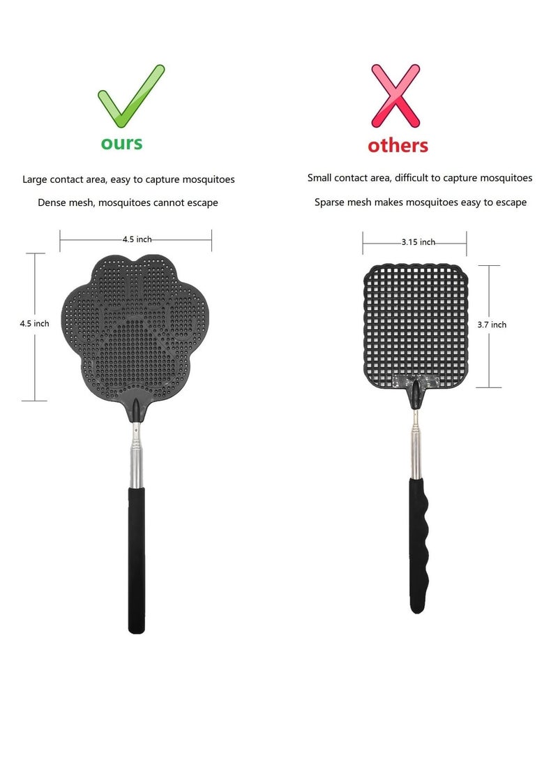 Excefore - 3Pcs Extendable Fly Swatter Manual, Telescopic Fly Swatters Heavy Duty Set, Bug Swatter with Adjustable Long Handle, Mosquito Killer Flyswatter Swatter for Indoor,Outdoor, School - Image 1