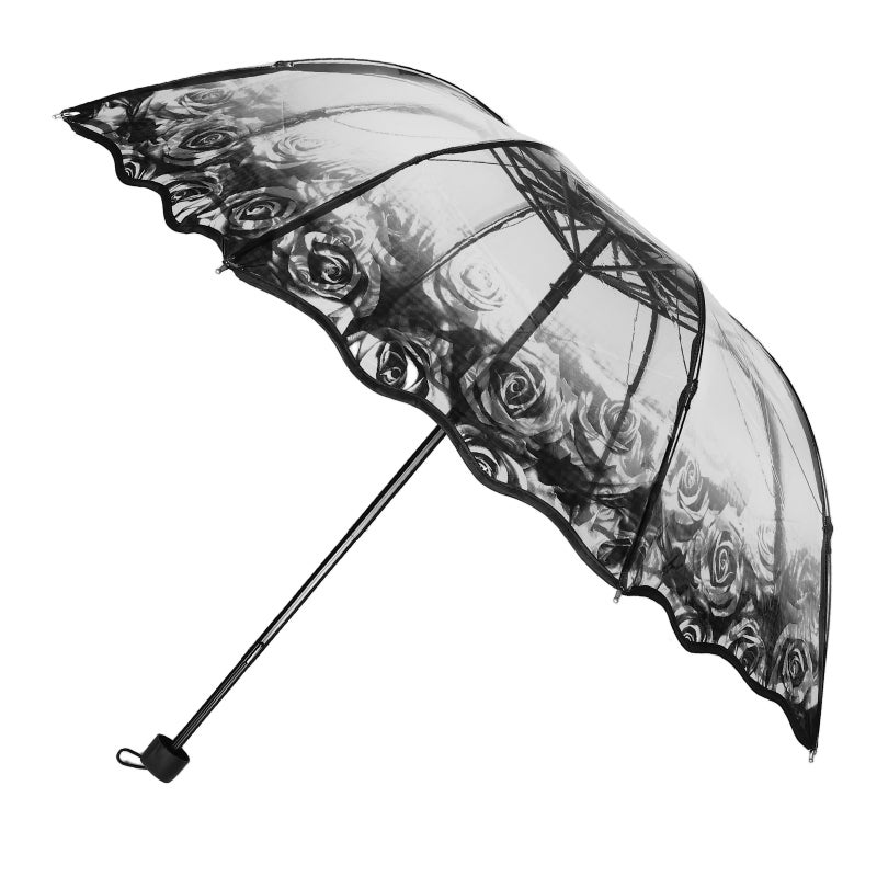 Manual Folding Clear Umbrella For Women Windproof And Compact Umbrella For Easy Carrying For Weddings And Travel - Image 1