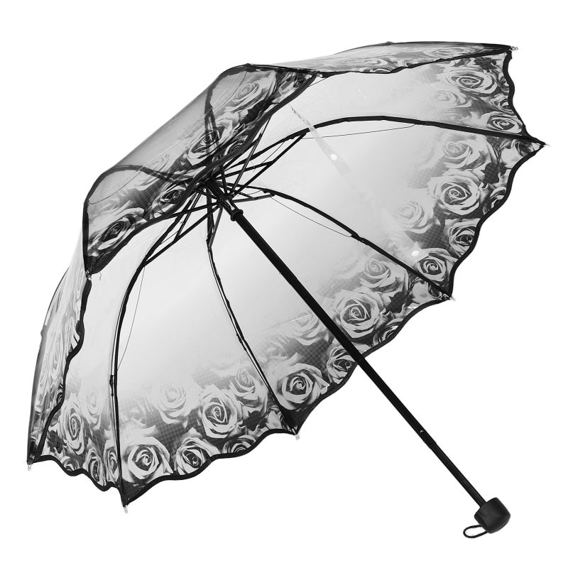 Manual Folding Clear Umbrella For Women Windproof And Compact Umbrella For Easy Carrying For Weddings And Travel - Image 4