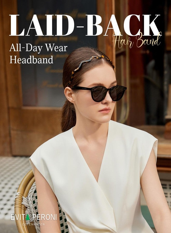 EVITA PERONI Wavy Glasses Headband Hair Band Designed for Eyewear, Comfortable Headbands for Women Fashion Thin Headbands Non Slip No Pressure, No Headache-Tortoise - Image 3