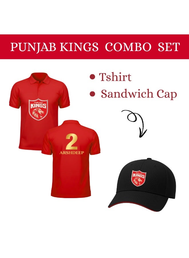 PRINTSHOP4ME Punjab Cricket Men's Dry-Fit Polo Neck T-Shirt|Tshirt With Cap|Soft&Breathable Sportswear For Cricket Lovers|Wear It For Games - Image 3