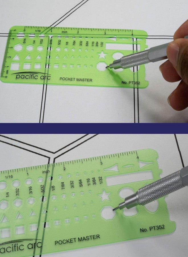 Pacific Arc دليل قوالب Pacific Arc Pocket Master، الذي يضم دوائر مثالية، وأشكال سداسية، ومثلثات، ومربعات. - Image 5