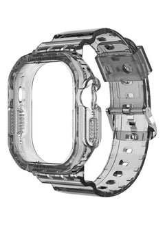 CATANES Apple Watch Ultra Band 49mm Crystal Clear Band with Bumper Case Soft Transparent TPU Strap for iWatch Ultra Black  - Image 2
