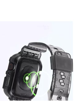 CATANES Apple Watch Ultra Band 49mm Crystal Clear Band with Bumper Case Soft Transparent TPU Strap for iWatch Ultra Black  - Image 5