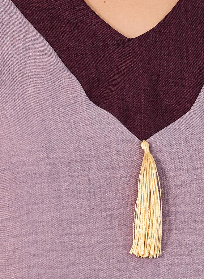 ستايلي جلابية بتفاصيل مُتباينة وشراشيب - Image 3