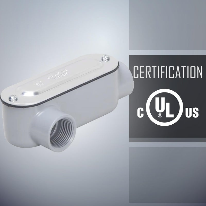 Taymac Rlr050 Threaded Lr Type Conduit Body  Die Cast Aluminum  Stamped Steel Cover  1/2-Inch  Gray - Image 3