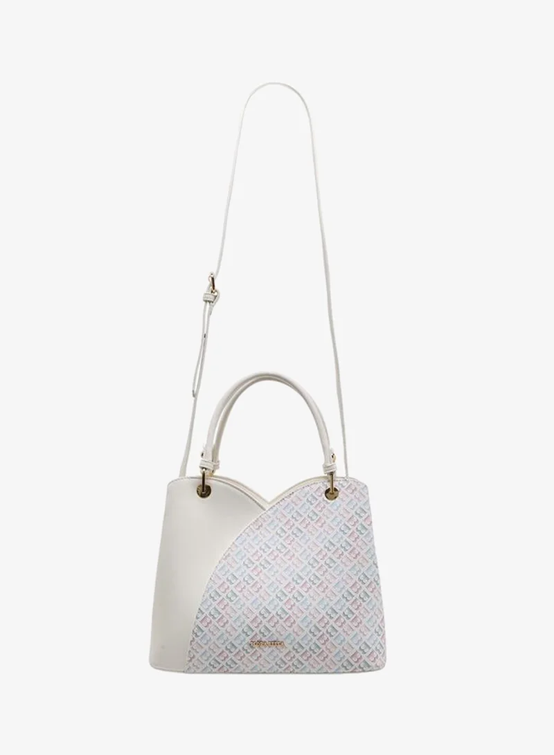 Flora Bella By Shoexpress  Monogram Print Tote Bag With Detachable Strap for Women | Best Price UAE