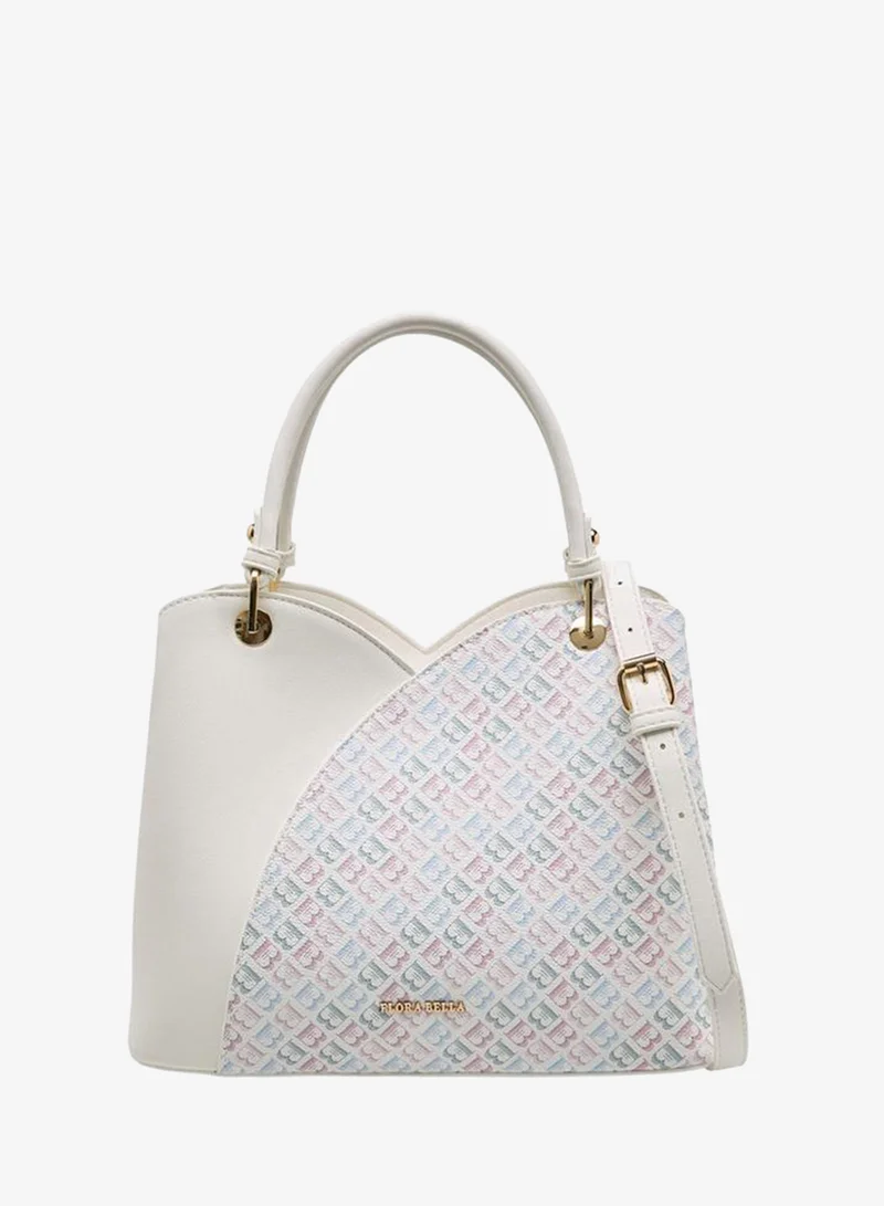 Flora Bella By Shoexpress  Monogram Print Tote Bag With Detachable Strap for Women | Best Price UAE