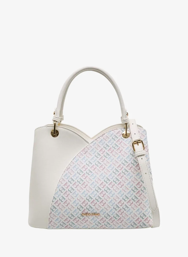 Monogram Print Tote Bag With Detachable Strap