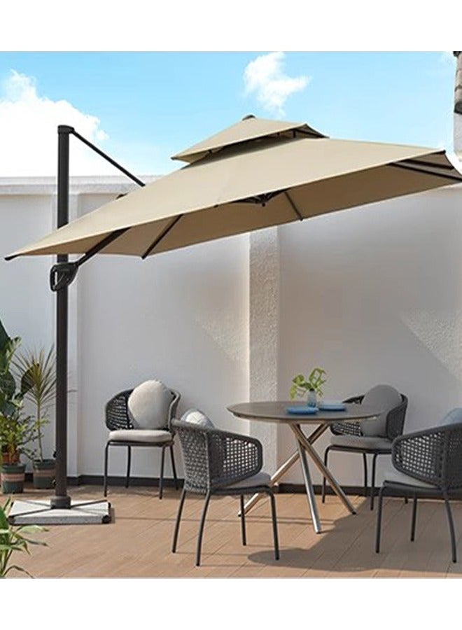 Broyhome Sunshade Aluminium Garden Umbrella with UV-Resistant Canopy Waterproof Use in Any Weather  - Image 1