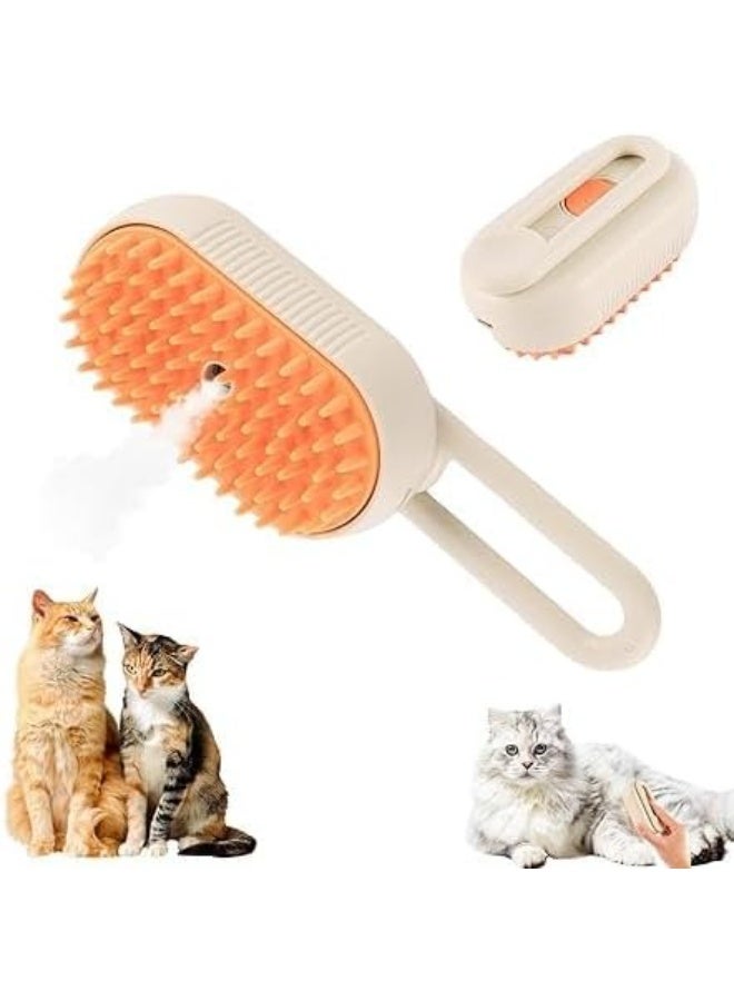 فرشاة بخار للقطط والكلاب مع خزان ماء - أداة عناية 3 في 1 لإزالة الشعر الزائد، والتدليك، وتنظيف الحيوانات الأليفة ذات الشعر الطويل والقصير - Image 1