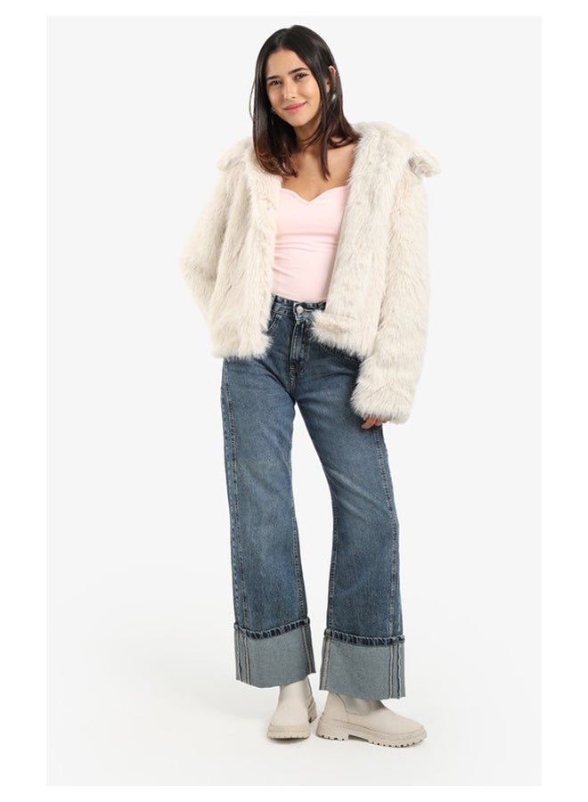 Carina Sherpa Open Neckline Coat - Image 3