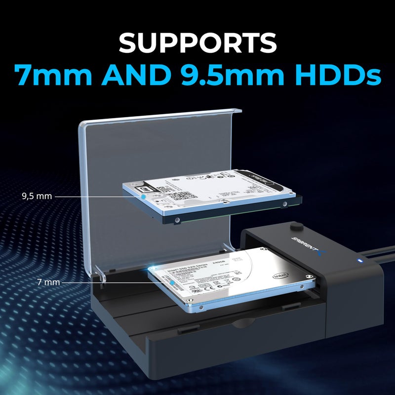 SABRENT USB 3.0 to SATA External Hard Drive Lay-Flat Docking Station for 2.5 or 3.5in HDD, SSD [Support UASP] (EC-DFLT) - Image 5
