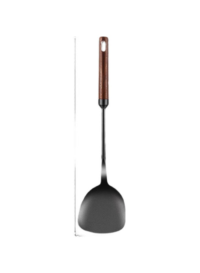 Telssida Wooden Handle Iron Wok Spatula Set, Long-Handled Stir-Fry Spatula, Cast Iron Pan, Durable And Rust-Resistant - Image 2