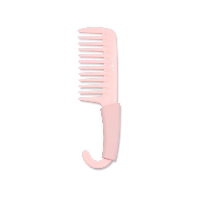 Gimme Beauty  Pink Detangling Shower Comb With Grip Handle  Wide Tooth Comb Great for Wet Brushing  Untangling Curls  Big Comb Easily Distributes Hair Care Products for Dry  Wet Hair 1 Count