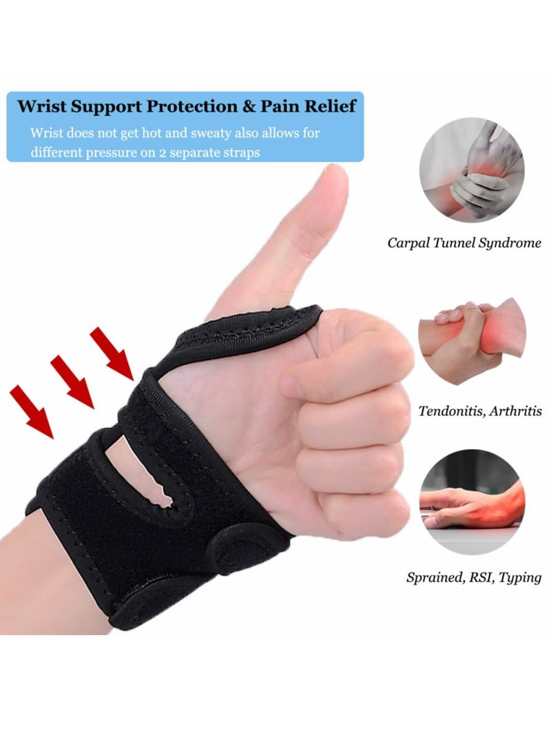 Excefore Wrist Brace Wraps, Arm Compression Hand Support, for Tendonitis, Arthritis, Carpal Tunnel Pain Relief, Comfortable Wrist Guard Stabilizers for Women Men Fitness, Black  - Image 3