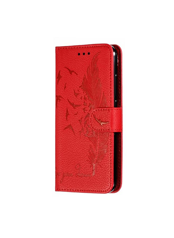 S-TOP Feather Pattern Litchi Texture Horizontal Flip Leather Case with Wallet & Holder & Card Slots For Xiaomi Mi CC9e - Image 3