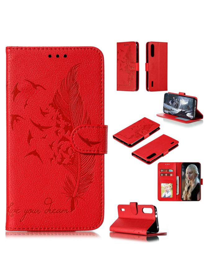 S-TOP Feather Pattern Litchi Texture Horizontal Flip Leather Case with Wallet & Holder & Card Slots For Xiaomi Mi CC9e - Image 1