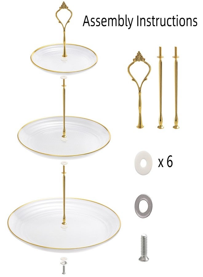 Goaste 3 Pack Tiered Cupcake Stand, Plastic Cupcake Stand Tower, 3 Tier Round Shape Dessert Serving Tray, White Cookie Candy Buffet Stand for Tea Party, Baby Shower, Wedding, Birthday, Christmas - Image 5