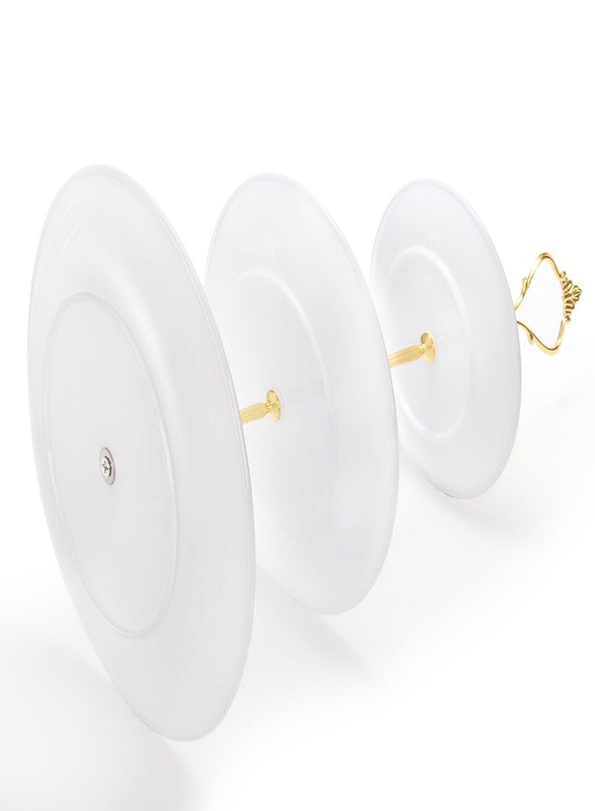 Goaste 3 Pack Tiered Cupcake Stand, Plastic Cupcake Stand Tower, 3 Tier Round Shape Dessert Serving Tray, White Cookie Candy Buffet Stand for Tea Party, Baby Shower, Wedding, Birthday, Christmas - Image 3