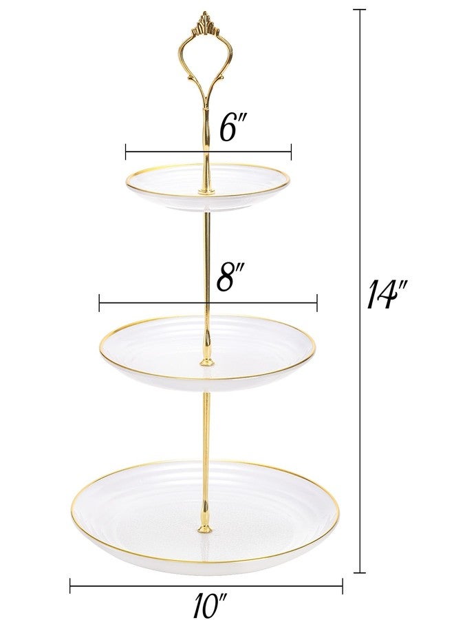 Goaste 3 Pack Tiered Cupcake Stand, Plastic Cupcake Stand Tower, 3 Tier Round Shape Dessert Serving Tray, White Cookie Candy Buffet Stand for Tea Party, Baby Shower, Wedding, Birthday, Christmas - Image 2