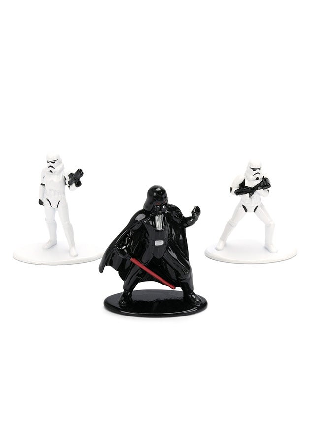 Jada Toys Star Wars Nano Die-Cast Figures Set of 3, Stormtrooper, Darth Vader, Stormtrooper 2.4 cm 1.65 Inches - Multicoloured - Image 1