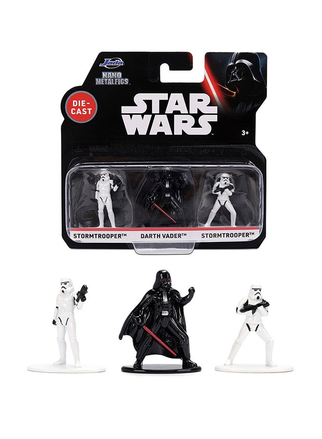Jada Toys Star Wars Nano Die-Cast Figures Set of 3, Stormtrooper, Darth Vader, Stormtrooper 2.4 cm 1.65 Inches - Multicoloured - Image 5