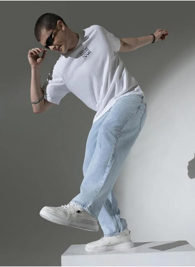 هوبرهولمي Mid Rise Plain Loose Fit Jeans by Styli