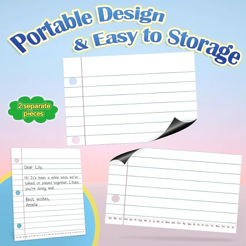 Aizweb Giant Magnetic Notebook Paper,Dry Erase Handwriting Lined for Classroom Whiteboard Accessories, Chart Paper Teacher Must Have Homeschool Teaching Supplies,Teacher Essential,17" x 21.5" - Image 4