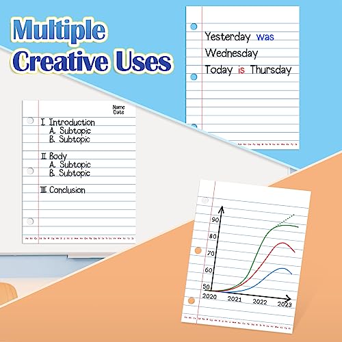 Aizweb Giant Magnetic Notebook Paper,Dry Erase Handwriting Lined for Classroom Whiteboard Accessories, Chart Paper Teacher Must Have Homeschool Teaching Supplies,Teacher Essential,17" x 21.5" - Image 5