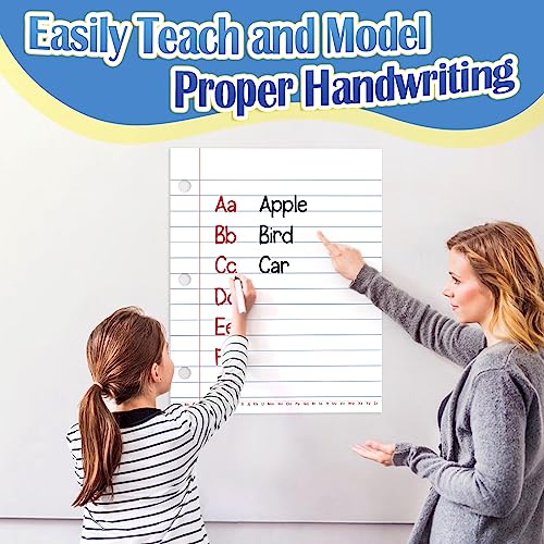 Aizweb Giant Magnetic Notebook Paper,Dry Erase Handwriting Lined for Classroom Whiteboard Accessories, Chart Paper Teacher Must Have Homeschool Teaching Supplies,Teacher Essential,17" x 21.5" - Image 2