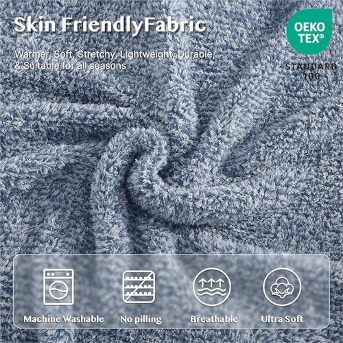 WRENSONGE Throw Blanket Cationic Dyeing Blue Soft Cozy Fluffy Warm Hand Made Weave Throw Blankets for Couch, Sofa, Chair, Bed, Camping, Picnic, Travel Lightweight Bed Blanket - 60"*80" - Image 5