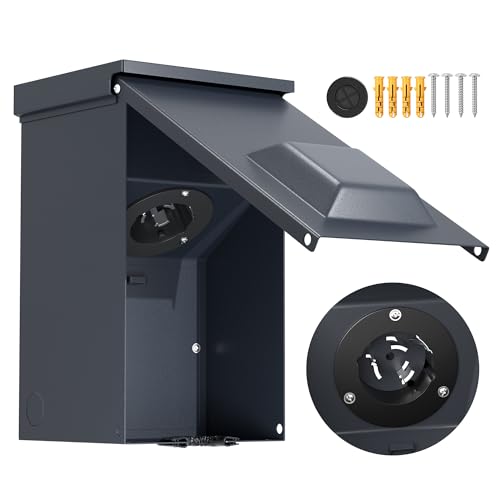 Joinfworld 50 Amp Generator Inlet Box, NEMA SS2-50P 125/250V 12500W Weatherproof Outdoor Receptacle, Emergency-Ready Industrial Grade - Image 1